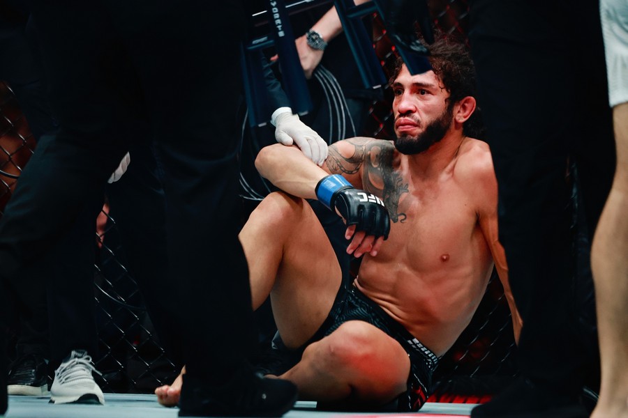 Javier Reyes right after being defeated with submission (arm-triangle choke)